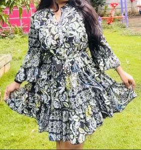 Boho Chic Print Mini Dress