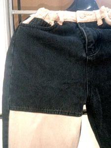 Stylish Black &amp; Beige Panel Jeans