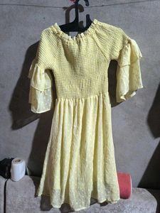 Girls &amp; Women Yellow Polka Dot Smocked Dress | Squ