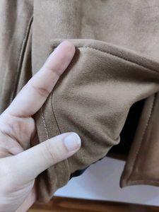 Suede Blazer Jacket Set