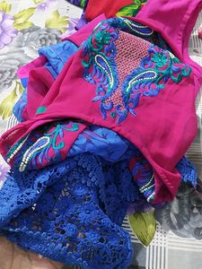 Beautiful Embroidery Work Net Kurta With Inner (38