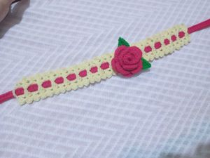 Handmade Crochet Rose Headband