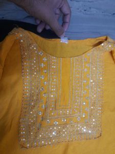 Yellow Embellished Kurta