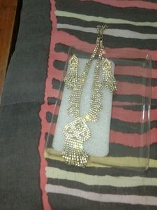Rhinestone Necklace and Earring Set
