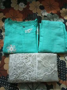 Beautiful Teal Kurta Set with Dupatta