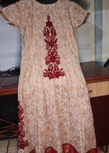 Designer Kurta with Red Embellishments