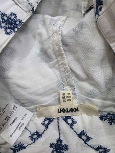 Embroidered White Palazzos with Mul lining