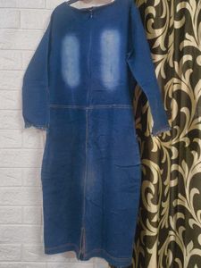 Denim Lace-Up Dress