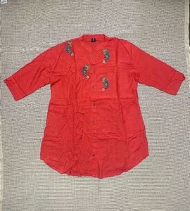 Light Red Embroidered Tunic