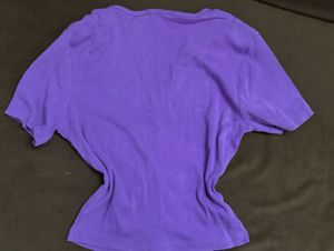 Purple V-Neck Tie-Up Crop Top