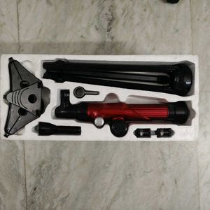 Red Telescope with Tripod