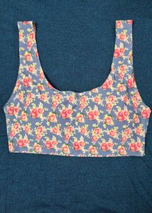 Seamless Floral Print Sports Bralet