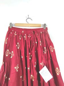 Maroon Printed Skirt (Women's)