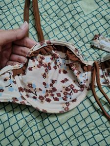 Floral Print Bikini Top Bra Cute femme