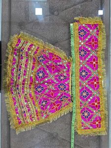Vibrant Red  and Pink Embroidered Mata Lehenga Set
