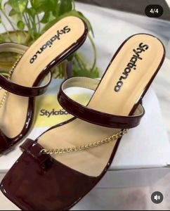 Burgundy Heeled Sandals