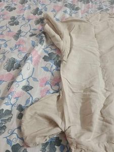 Beige V-Neck Kaftan Kurta