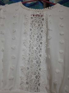 Elegant White Lace Detail Mini Dress
