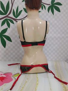 (1427) Red &amp; Black Strapless Bra