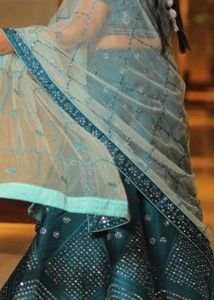 Stunning Teal Lehenga Choli with Dupatta
