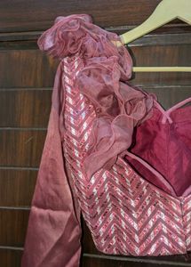 Maroon &amp; Silver Lehenga