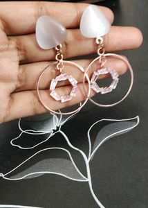 Elegant Drop Earrings with Stone Detail