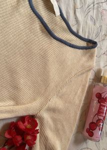 korean beige top