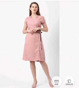 Elegant Pink Wrap Dress
