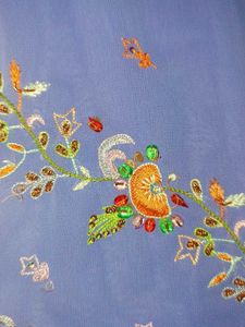Blue &amp; White Embroidered Salwar Kameez
