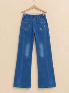 Wide Leg Blue Denim Jeans