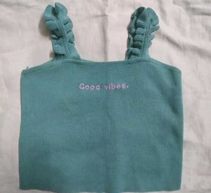 Cute "Good Vibes" Crop Top