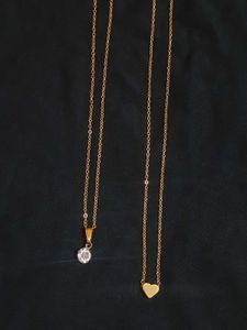 Elegant Gold Plated Necklaces (Set of 2)