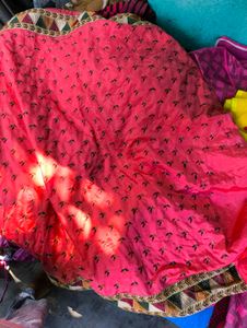 Beautiful pink saree with blouse
