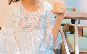 White Embroidered Mini Dress