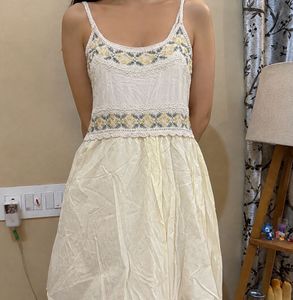 Boho Embroidered White Dress