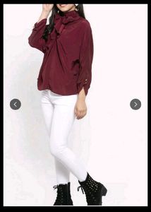 Burgundy Button-Down top