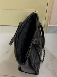 Chic Quilted Office Tote Bag with Chain Detail