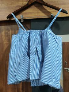 Chic Blue Striped Camisole Top