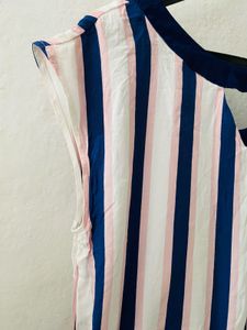 Striped Cropped Top with Tie-Up Sides