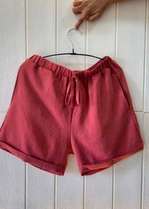 Comfy Coral Drawstring Shorts