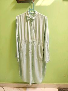 Chic Mint Green Shirt Dress