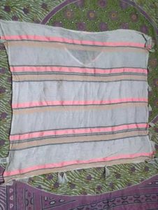 Striped kaftan with Tassels