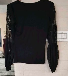Very Fancy Net Sleeve Shein Top