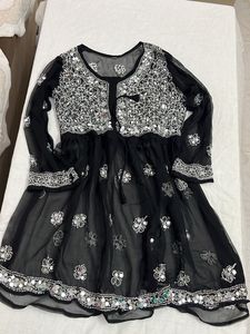 Elegant Black Embellished Kurta