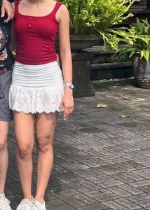 White Lace Mini Skirt