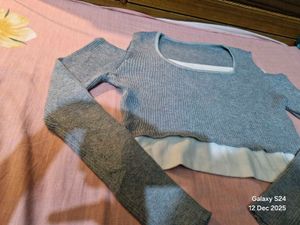Stylish Grey Long Sleeve Top