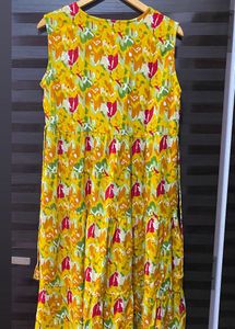 Yellow Kurta with Embellished Neckline