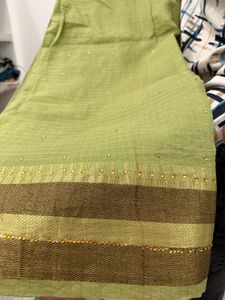 Elegant Green Saree with Embellishments