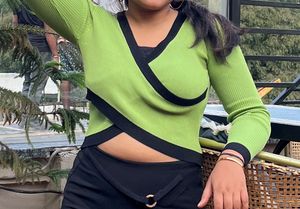 Chic Green Wrap Top