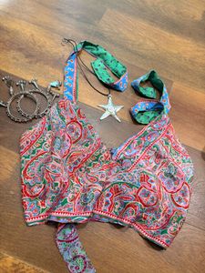 reversible tie up halter top